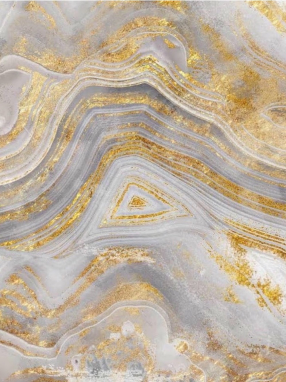 Elegant Gray and Gold Agate Wall Art Prints -Set of two